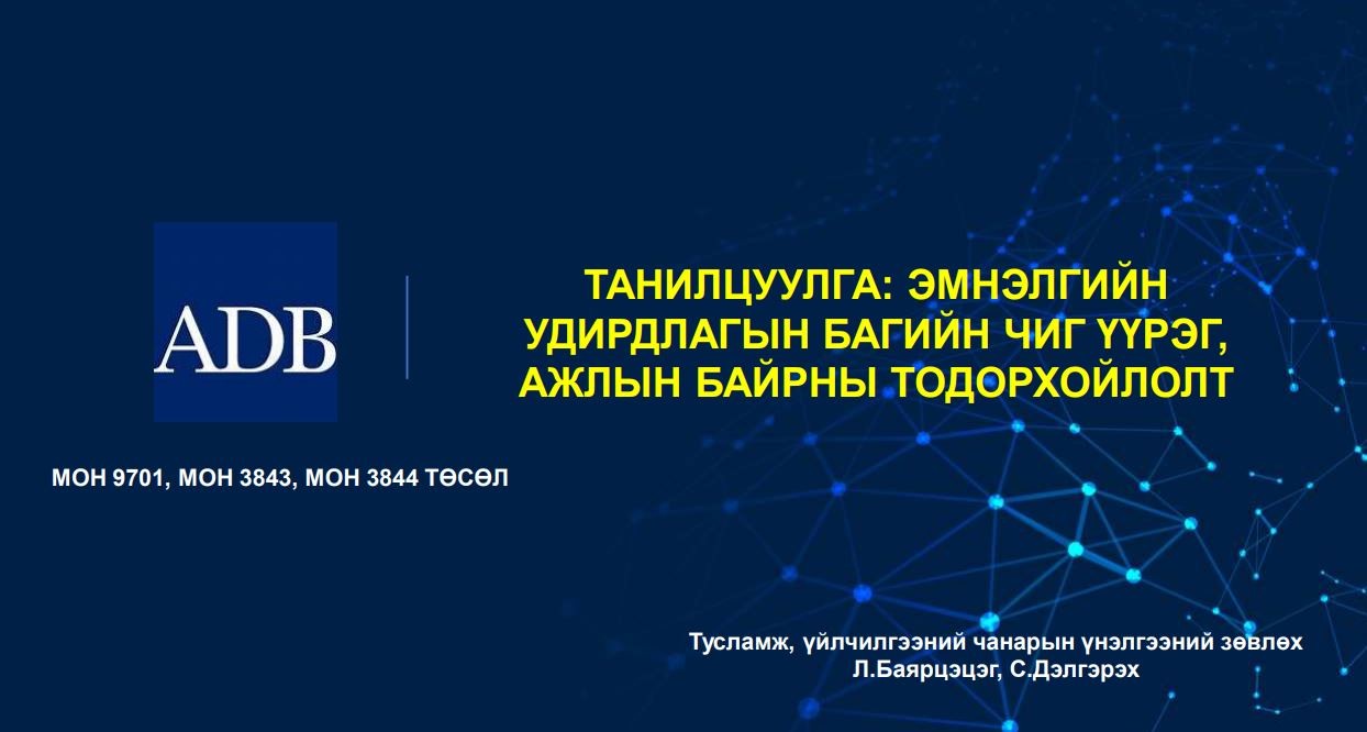 Танилцуулга: Эмнэлгийн удирдлагын багийн чиг үүрэг, ажлын байрны тодорхойлолт